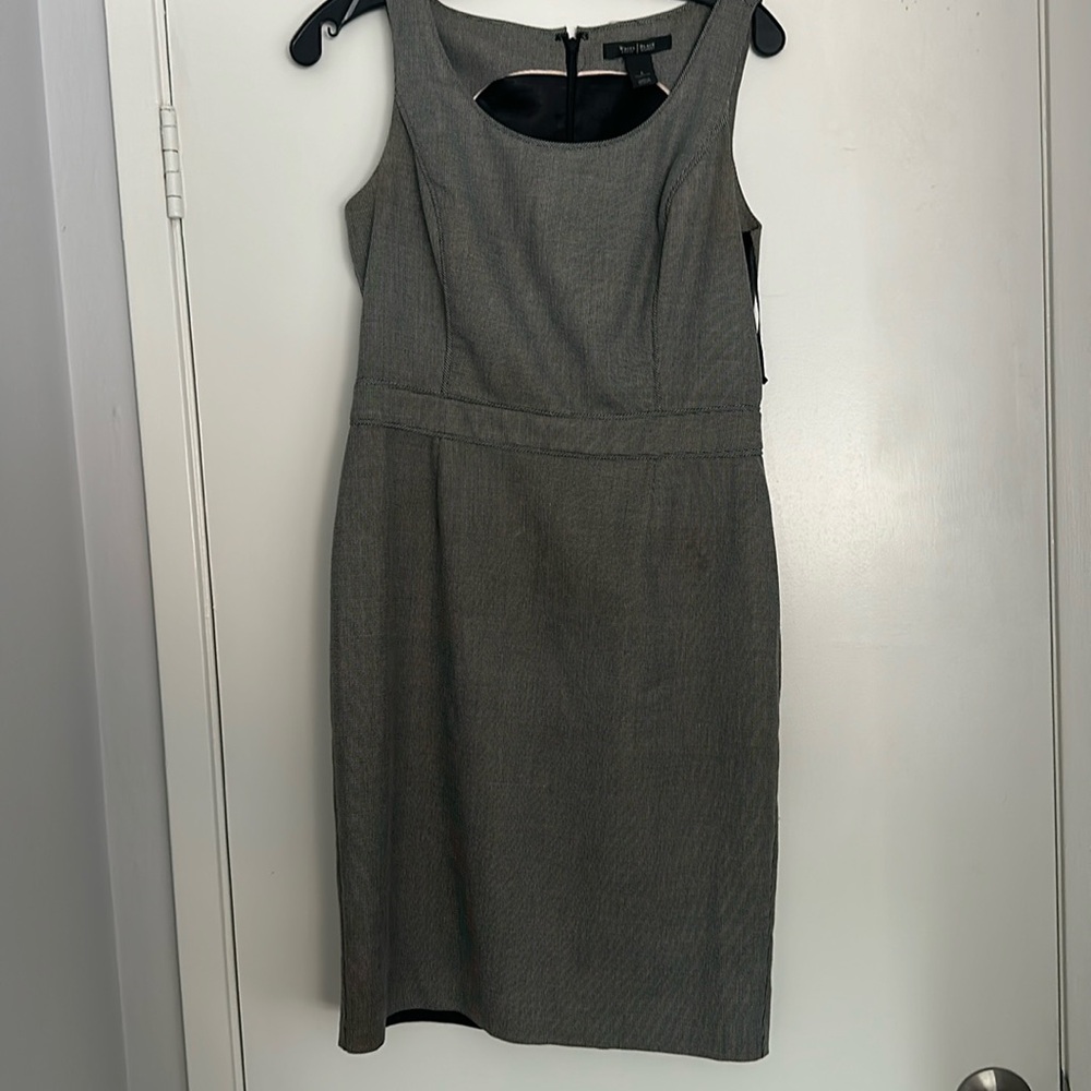 Where House Black Market Black white tweed dress size 6